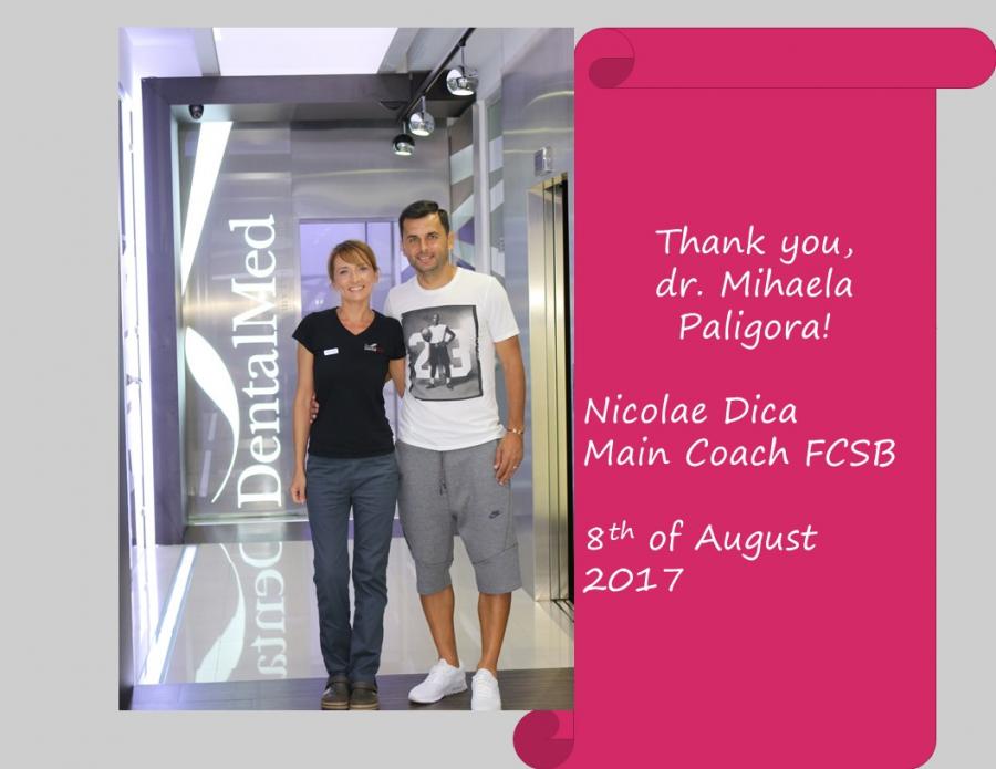 Nicolae Dica, main coach FCSB & dr. Mihaela Paligora